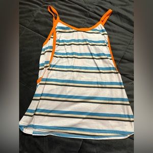 Breast feeding shirt. Size: XL Color: strip white, orange, blue. Like brand new